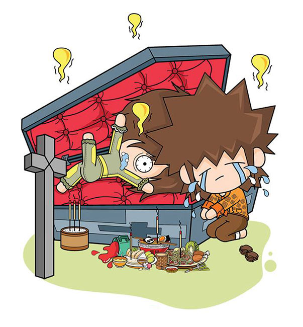 ห้ามร้องไห้น้ำตาถูกศพหรือโลงศพ