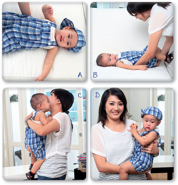 ฝึกอุ้มลูกหัดคลานกันเถอะ (ท่าที่ 1)