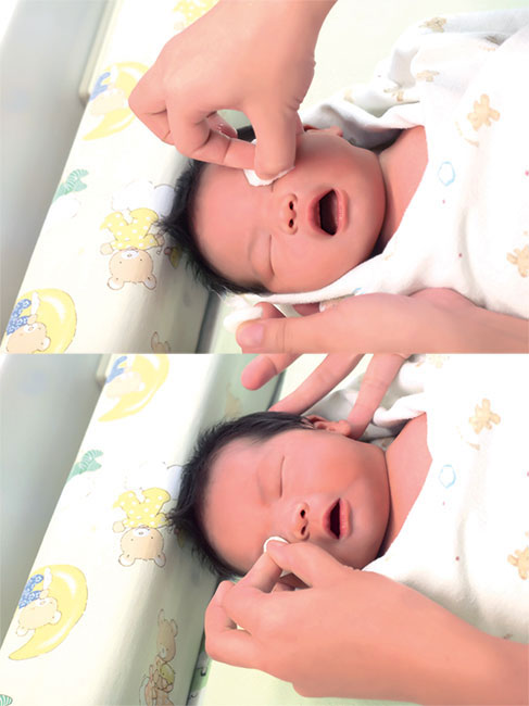 วิธีเช็ดตาลูกน้อยให้สะอาด