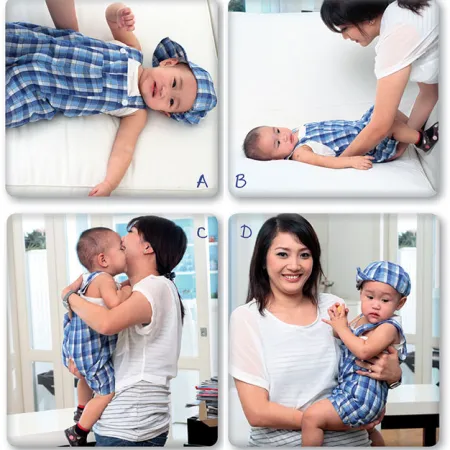 ฝึกอุ้มลูกหัดคลานกันเถอะ (ท่าที่ 1)