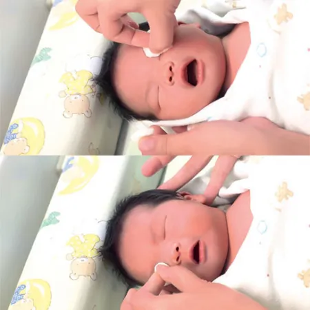 วิธีเช็ดตาลูกน้อยให้สะอาด